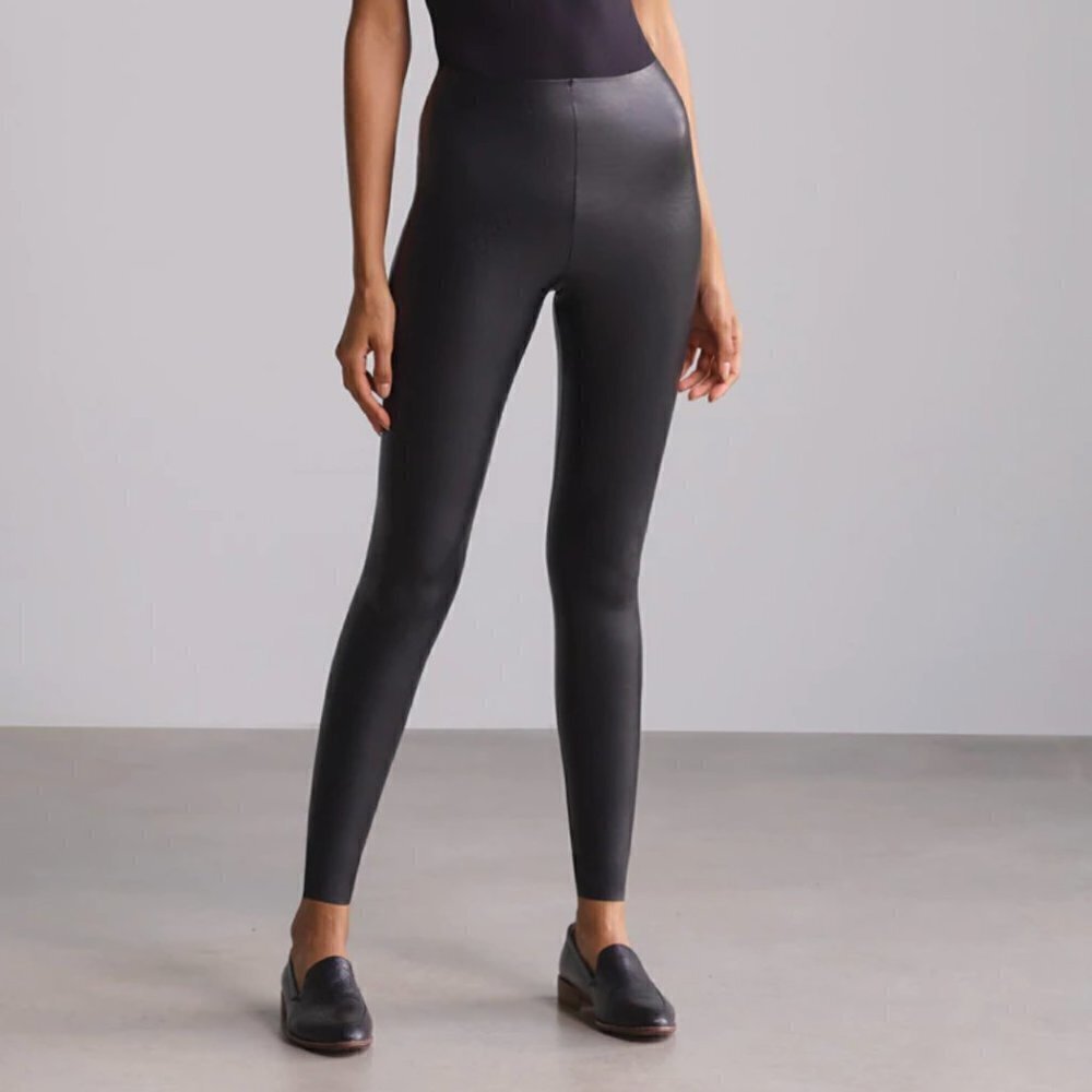 Commando Black Faux Leather Legging Size Large